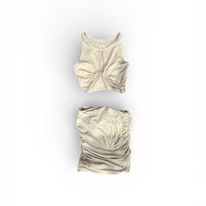 Oh Polly Gray Mini Skirt Set